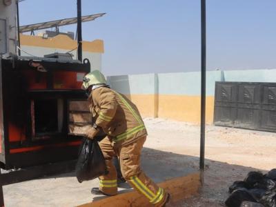 The Syrian Civil Defense installs an incinerator for medical waste in the north west of Syria